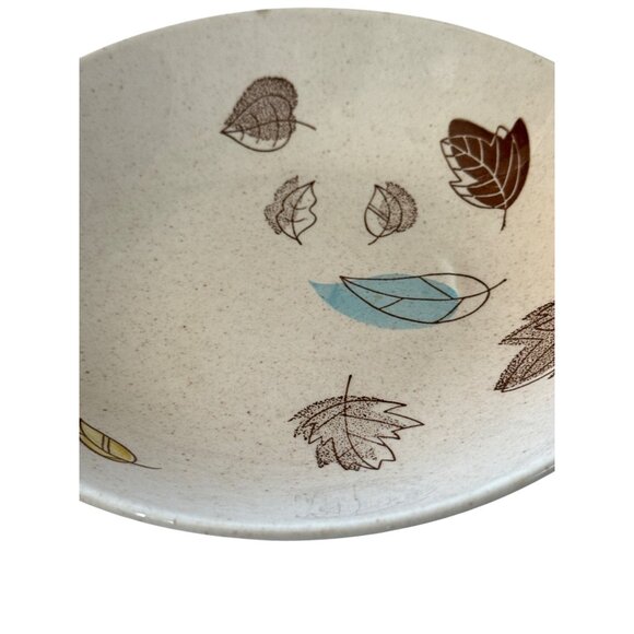 Royal China Underglaze Falling Leaves Serving Bowl 9" Made In USA Vintage MCM - Picture 2 of 6